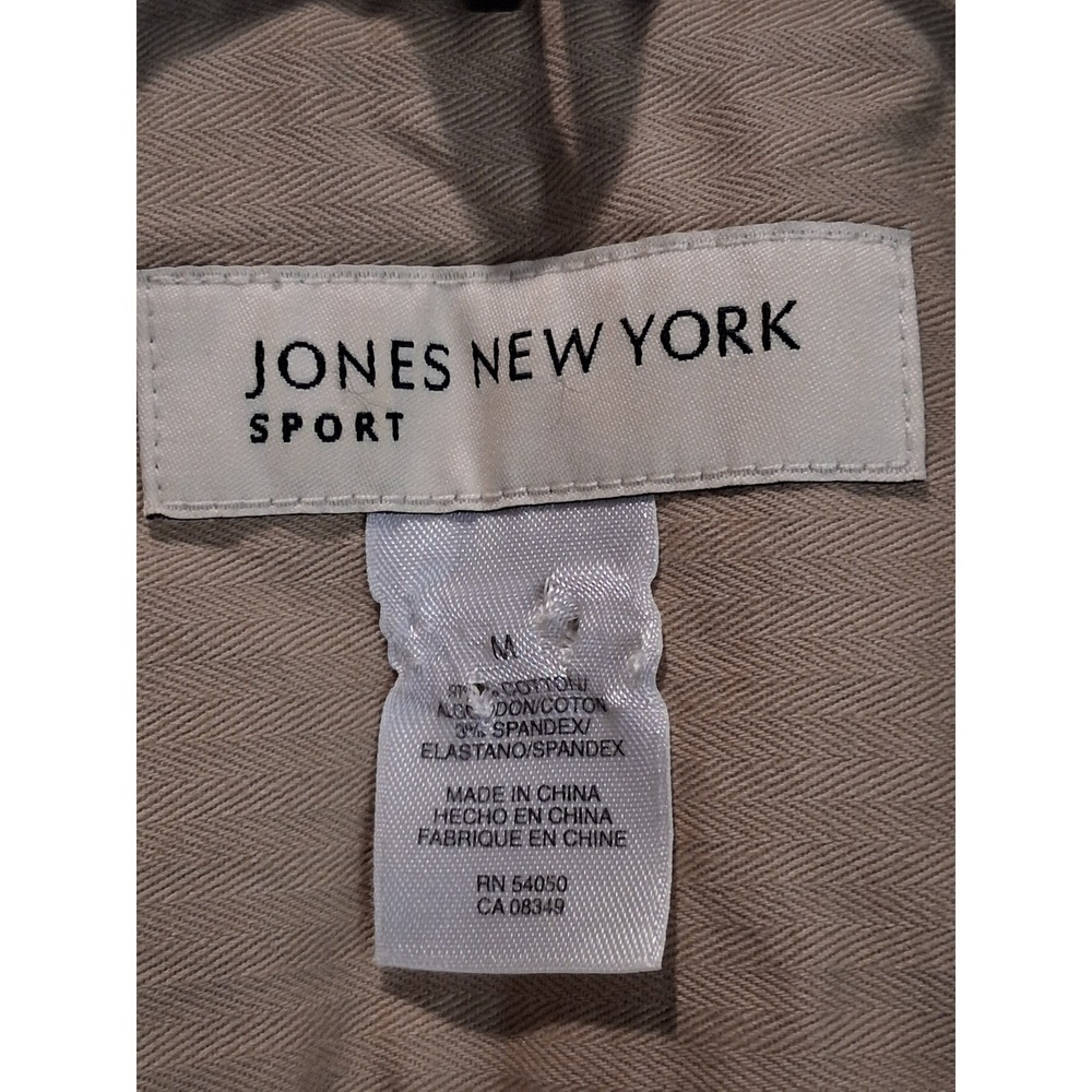 Jones New York Sport Tan Jacket Size M Cotton Stretch Utility Style - Picture 5 of 11